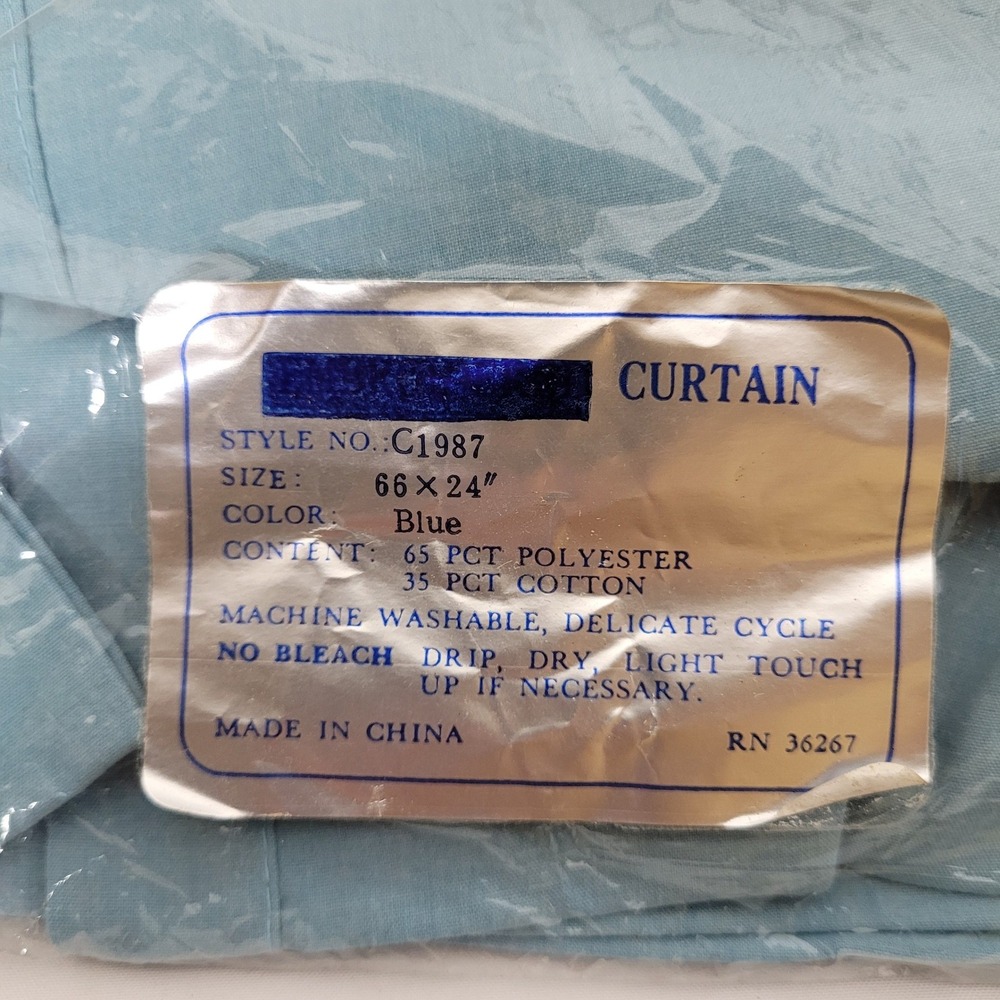 Blue Window Curtain Panel 66x24 Cotton Blend Style C1987 Solid Light Blue